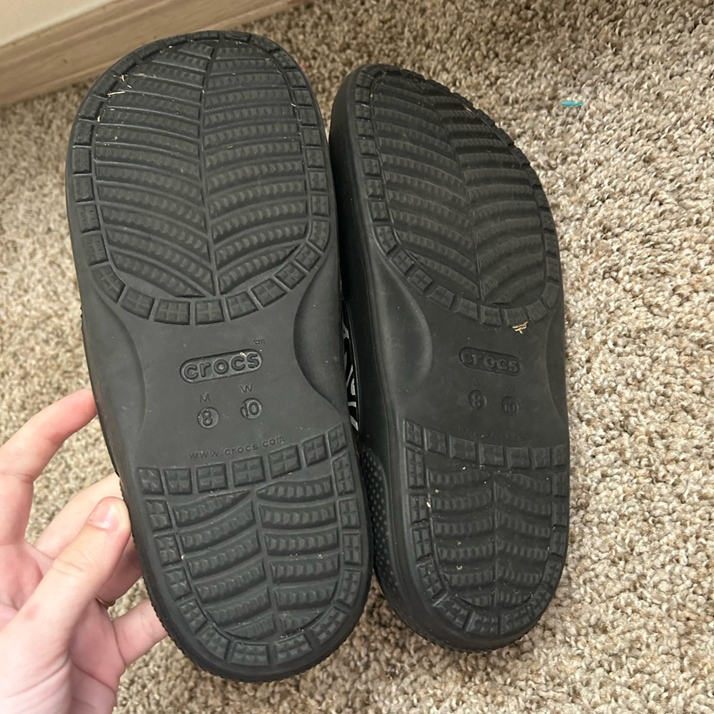 Crocs Unisex Classic Animal Remix Two-Strap Slide Sandals Women's 10 Men's 8 Blk - Picture 7 of 10